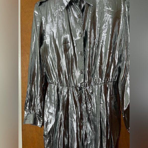 Vintage Silver Metallic Jumpsuit Caron Chicago Size 10 - Picture 3 of 8